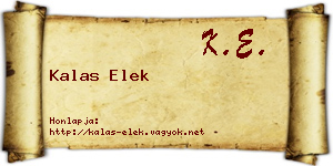 Kalas Elek névjegykártya